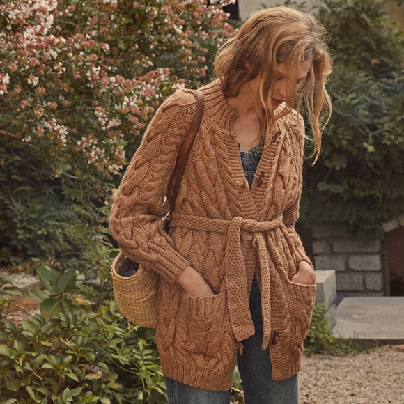 Doen Sweaters - NWT Doen Beech Cardigan Sweater in Camel